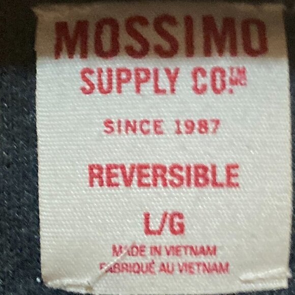 Mossimo SZ L REVERSIBLE Gray sweatshirt or sherpa waterfall vest vintage - Picture 7 of 9